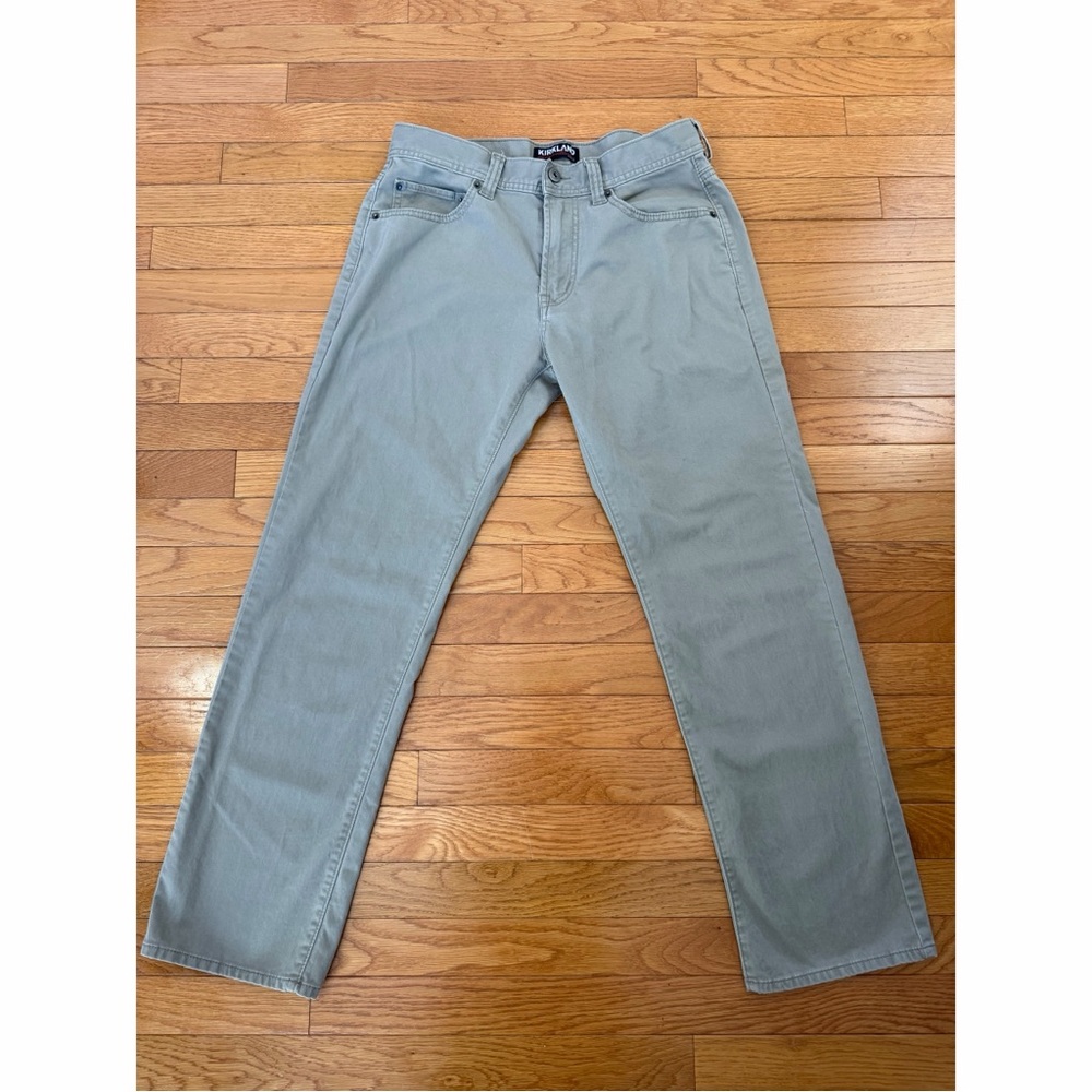 Kirkland Signature Khaki Men's 5 Pocket Brushed Cotton Twill Pants